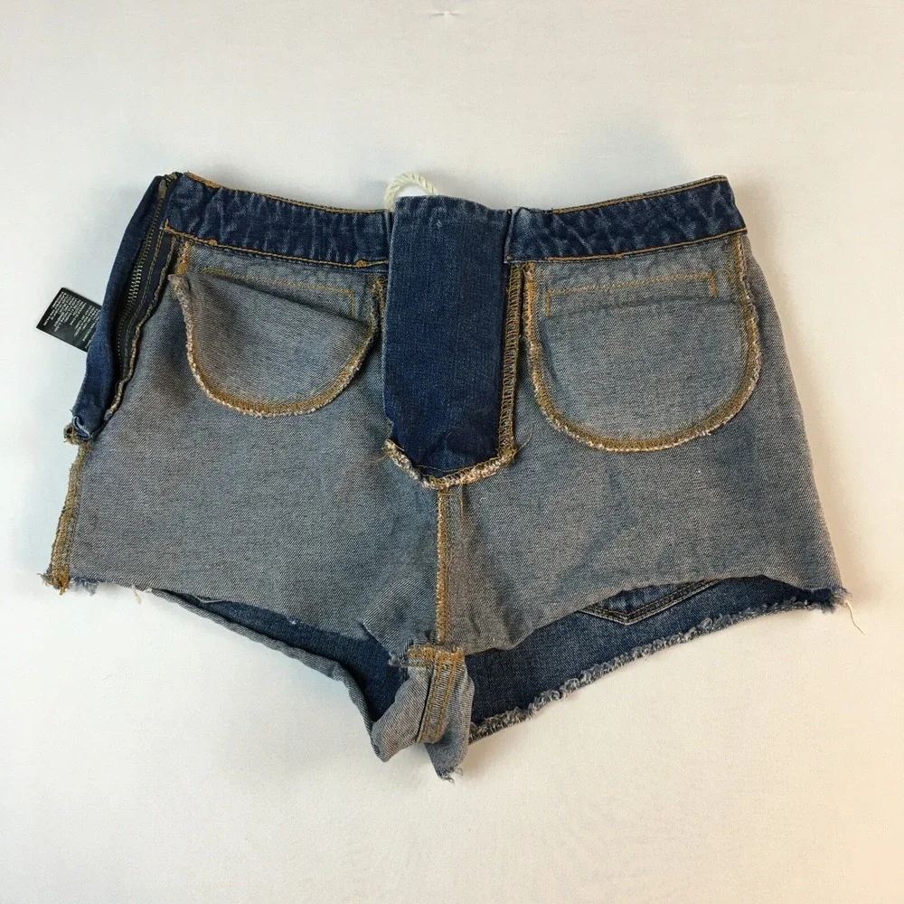 Y2K BDG High Waist‎ Lace Up Jeans Denim Shorts Cut-Off Grunge Preppy Women's 28